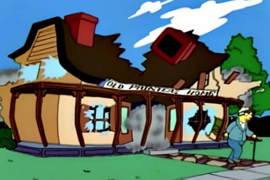 Old printer’s home collapsing as an old man runs out