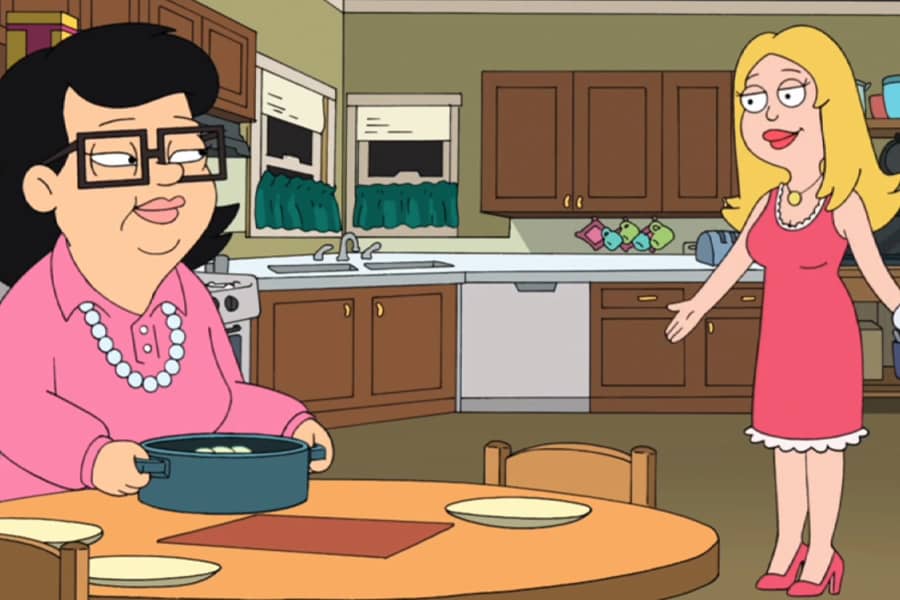 Francine talks to her mother in the kitchen