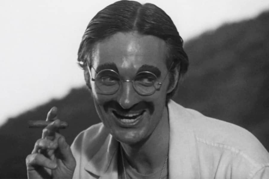 doctor with silly glasses, fake mustache, and cigar