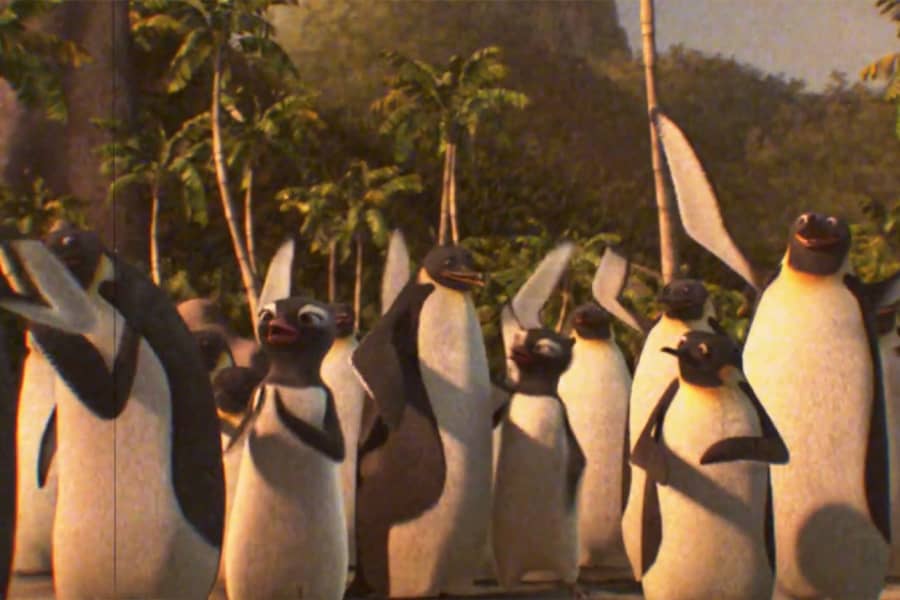 penguins spectators cheering