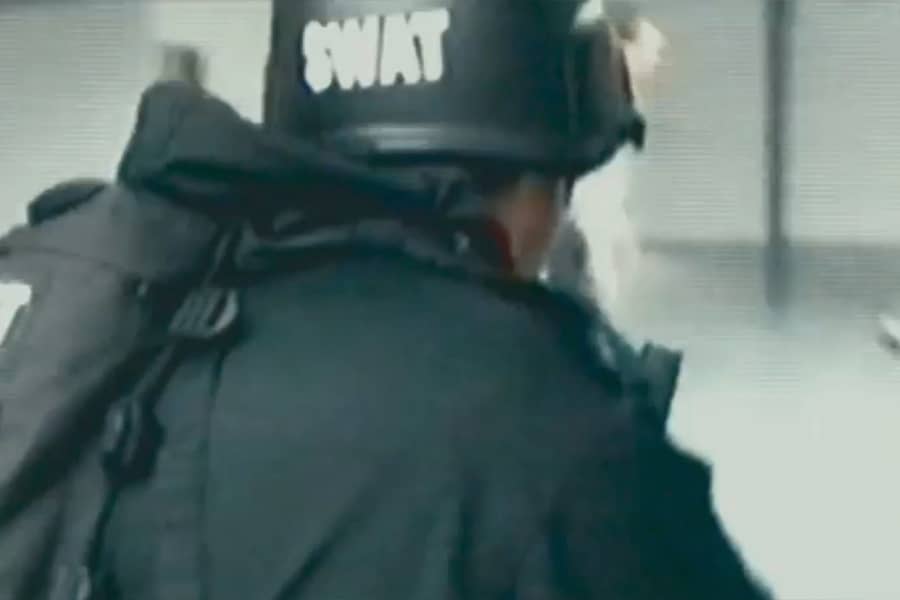 SWAT entering a building